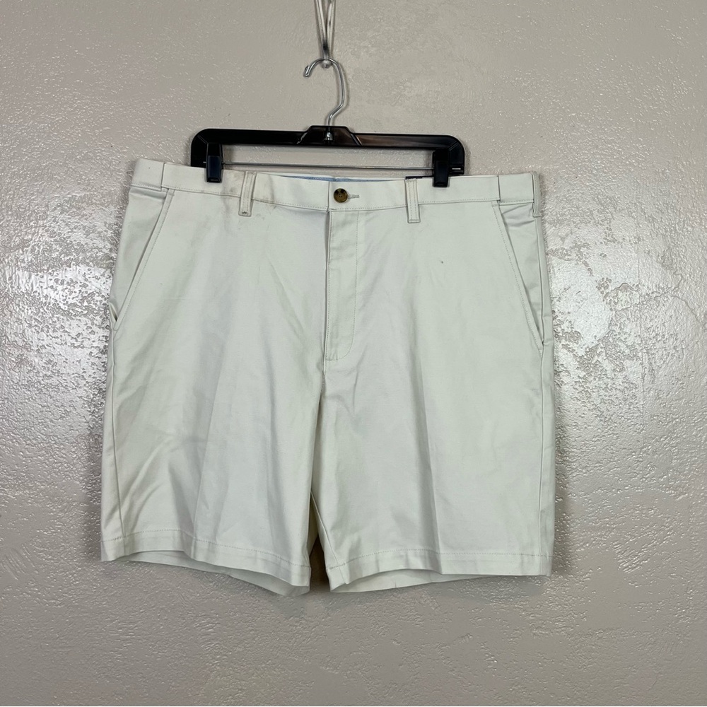 CROFT & BARROW SHORTS men khaki beige flat front Sz40 the shorts are dirty - Picture 11 of 11